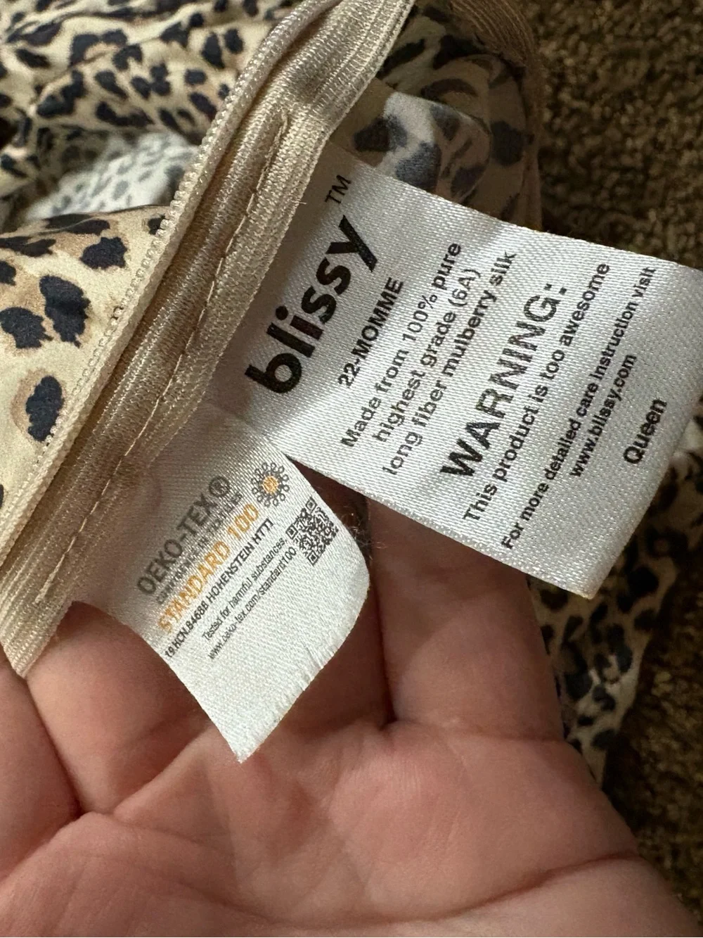 Blissy Leopard Mulberry Silk Pillowcase Queen